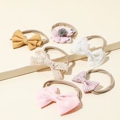 Резинки для волос с бантом для девочек 6шт Shein
