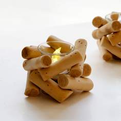 1шт Подсвечник в деревянной форме Shein