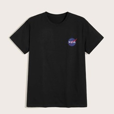 Мужская футболка с коротким рукавом и текстовым принтом Shein