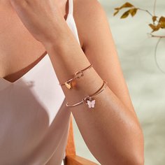 Браслет с подвеской бабочки 2шт Shein