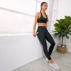 Спортивные леггинсы с сетчатой вставкой и карманом для телефона Shein
