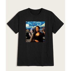 Мужская футболка с коротким рукавом и графическим принтом Shein