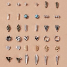 Серьги-гвоздики из 18 пар Shein