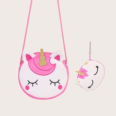 Сумка через плечо в форме единрога с чехло ддя монет для девочек Shein