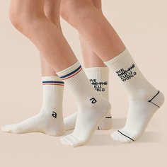 2pairs Слоган Графические Носки Shein