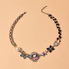Горный хрусталь бабочка ожерелье Shein