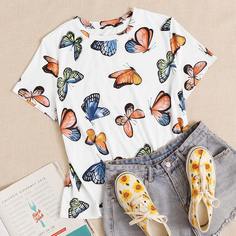 Топ с принтом бабочки Shein