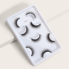 4 пары 3D толстые накладные ресницы Shein