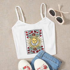 Топ с оригинальным принтом Shein