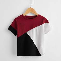 Контрастная футболка для мальчиков Shein
