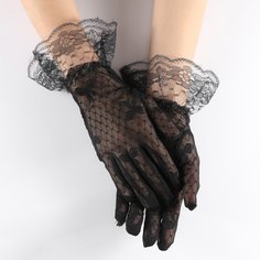 Контрастные кружевные перчатки Shein