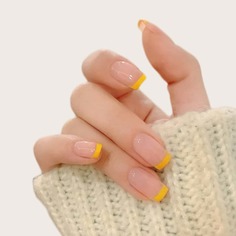 24шт прозрачные накладные ногти и двухсторонняя лента Shein