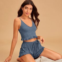 Шорты и майка со складкой Shein