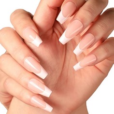 24шт двухцветные накладные ногти с двухсторонней лентой Shein