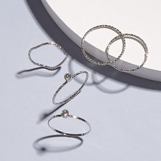 5шт кольцо со стразами Shein