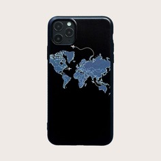 Чехол для iPhone с принтом "карта" 1шт Shein