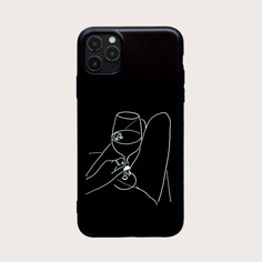 Чехол для iPhone с оригинальным принтом 1шт Shein
