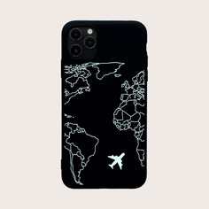 Чехол для iPhone с принтом "карта" 1шт Shein