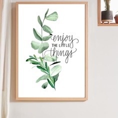 Стенная живопись с принтом листа без рамки Shein