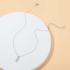 Ожерелье с текстовой подвеской и стразами Shein