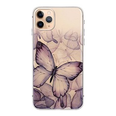 1шт чехол для iPhone с принтом бабочки Shein