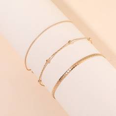 Простой однотонный браслет 3шт Shein