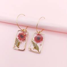 Серьги-подвески с цветочным узором Shein