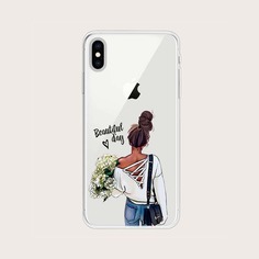 Чехол для iPhone с графическим принтом 1шт Shein