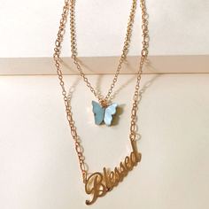 Многослойное ожерелье с бабочкой Shein