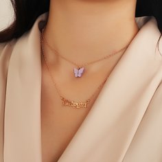 Многослойное ожерелье с бабочкой Shein