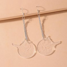 Прозрачные серьги-подвески с узором Shein