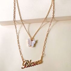 Многослойное ожерелье с бабочкой Shein