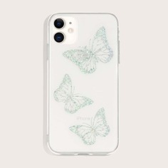 1шт чехол для iPhone с узором бабочки Shein