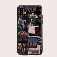 1шт чехол для iPhone с узором Shein