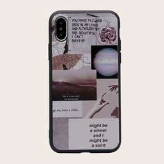 1шт чехол для iPhone с узором Shein