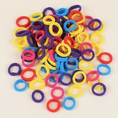 Разноцветная эластичная резинка для волос для девочек 100шт Shein