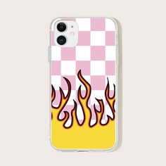1шт чехол для iPhone с клетчатым принтом Shein