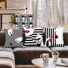 1шт чехол для подушки с полосатым узором без наполнителя Shein