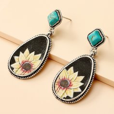 Серьги-подвески с узором цветка Shein