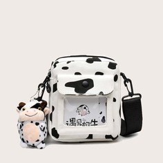 Сумка через плечо с коровьим узором Shein