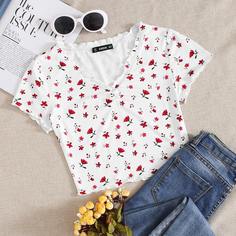 Короткий топ с цветочным принтом Shein