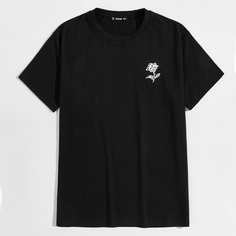 Мужская футболка с цветочным принтом Shein