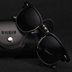 Мужские солнечные очки с металлическим декором Shein
