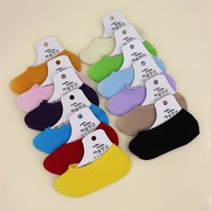 Однотонные невидимые носки 12 пар Shein