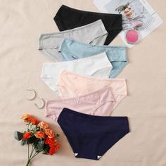 Многоцветный Одноцветный Бесшовные трусы Shein