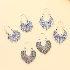 Полые серьги-подвески 3 пары Shein