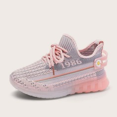 Трикотажные кроссовки на шнурках для девочек Shein