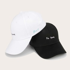 2шт бейсболка с текстовой вышивкой Shein