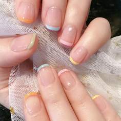 Накладные ногти с контрастной отделкой 24шт Shein