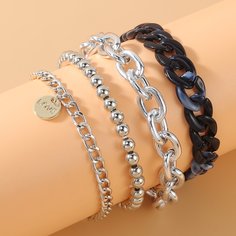 4шт браслет с декором диска Shein
